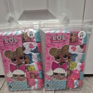 2 Packs of L.O.L Surprise! 100% Cotton Toddler Girls Briefs Underwear 6-Pack;2T